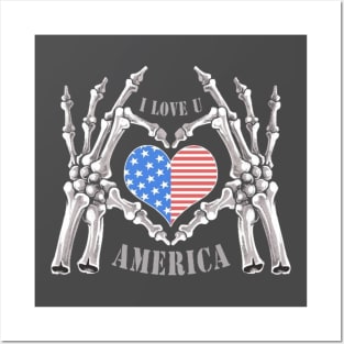 I Love USA Unisex Hoodie Posters and Art